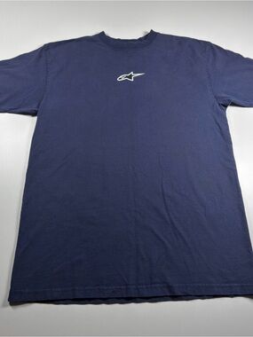 Alpinestars Navy Short-Sleeve Tee 100% cotton THICK and HEAVY with logo size XL
